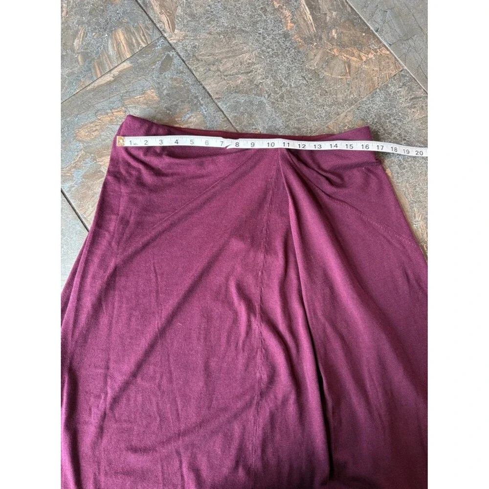 LAFAYETTE 148 NEW YORK Cotton-Silk Knit Asymmetrical Draped A-Line Midi Skirt